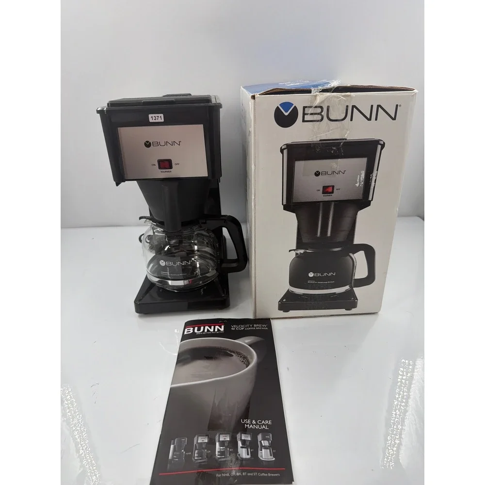 Bunn Velocity Brew 10 Cup Coffee Maker Black Stainless Steel GR Box Manual